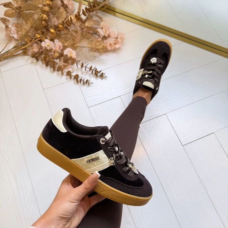 GUESS VELVET SNEAKER FLFN2AFAB12 - BROWN