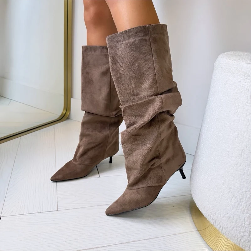 BASIC SUEDINE LAARS MET HAKJE HL-22 - KHAKI