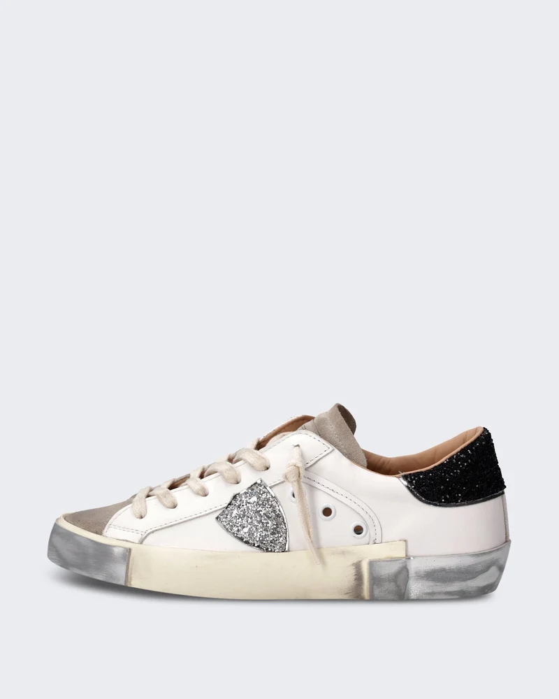 Dames Lage sneaker met tweekleurig design Zwart