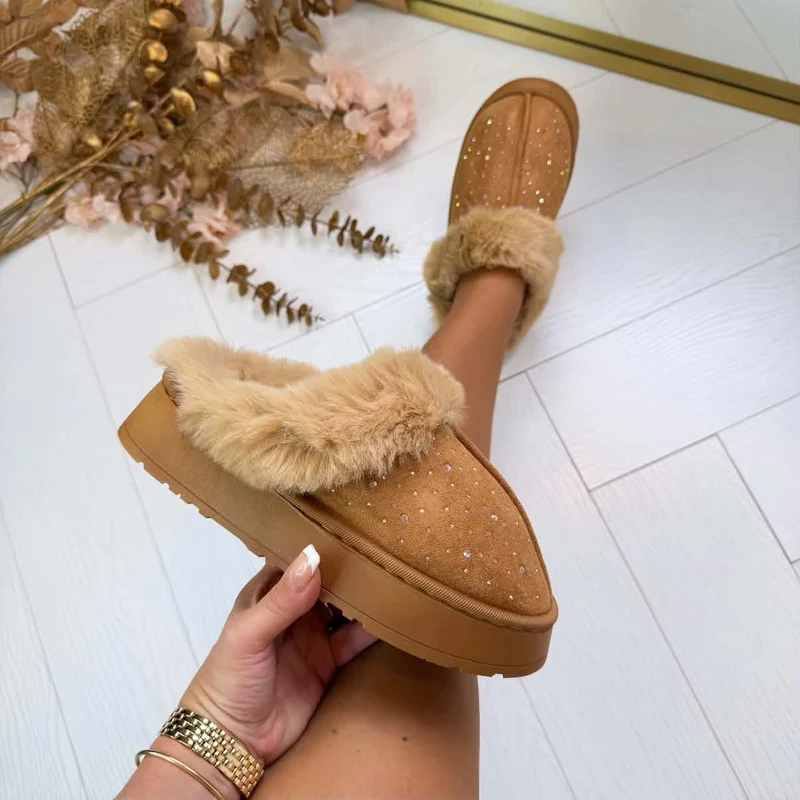 GLITTER PANTOFFEL X28-PL - CAMEL