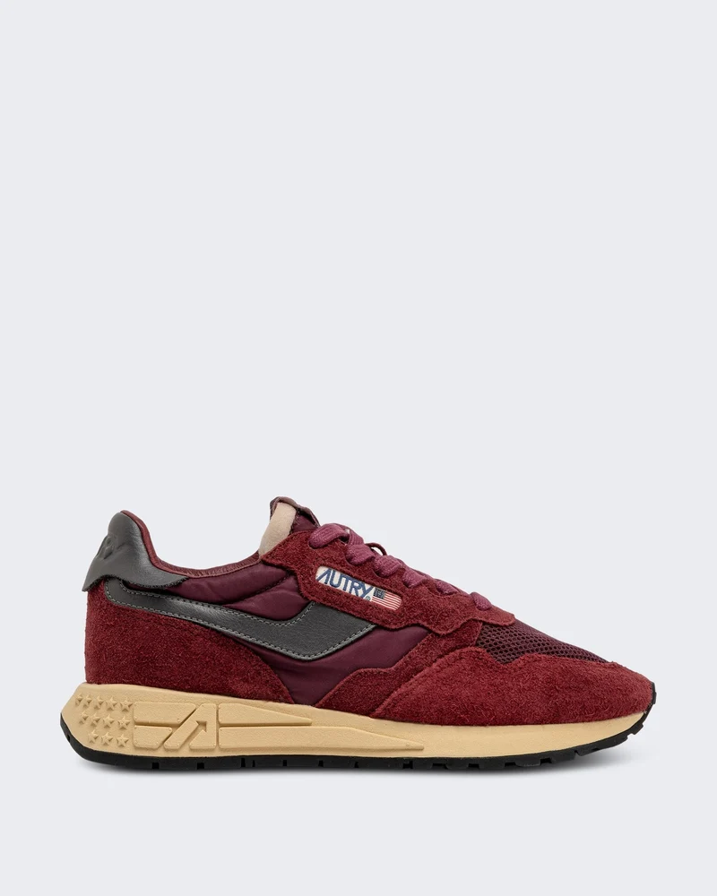 Dames Reelwind Low sneakers suède met netdetail Rood