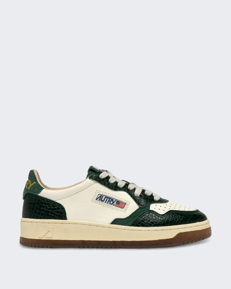 Dames Medalist Low sneakers leer print Groen