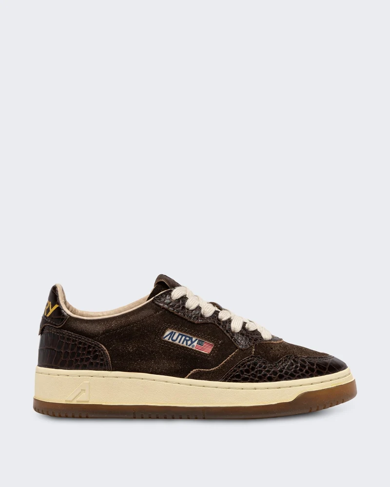 Dames Medalist Low sneakers suède print Bruin