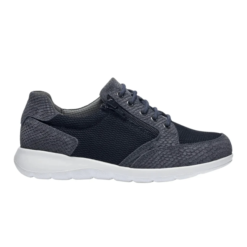New Feet leren damesschoen - Donkerblauw