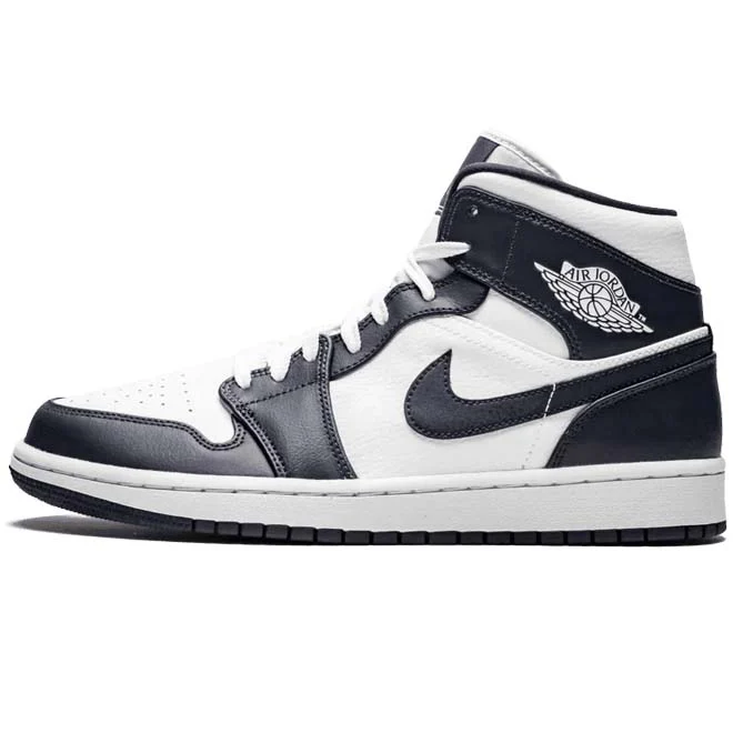 Air Jordan 1 Mid White Metallic Gold Obsidian