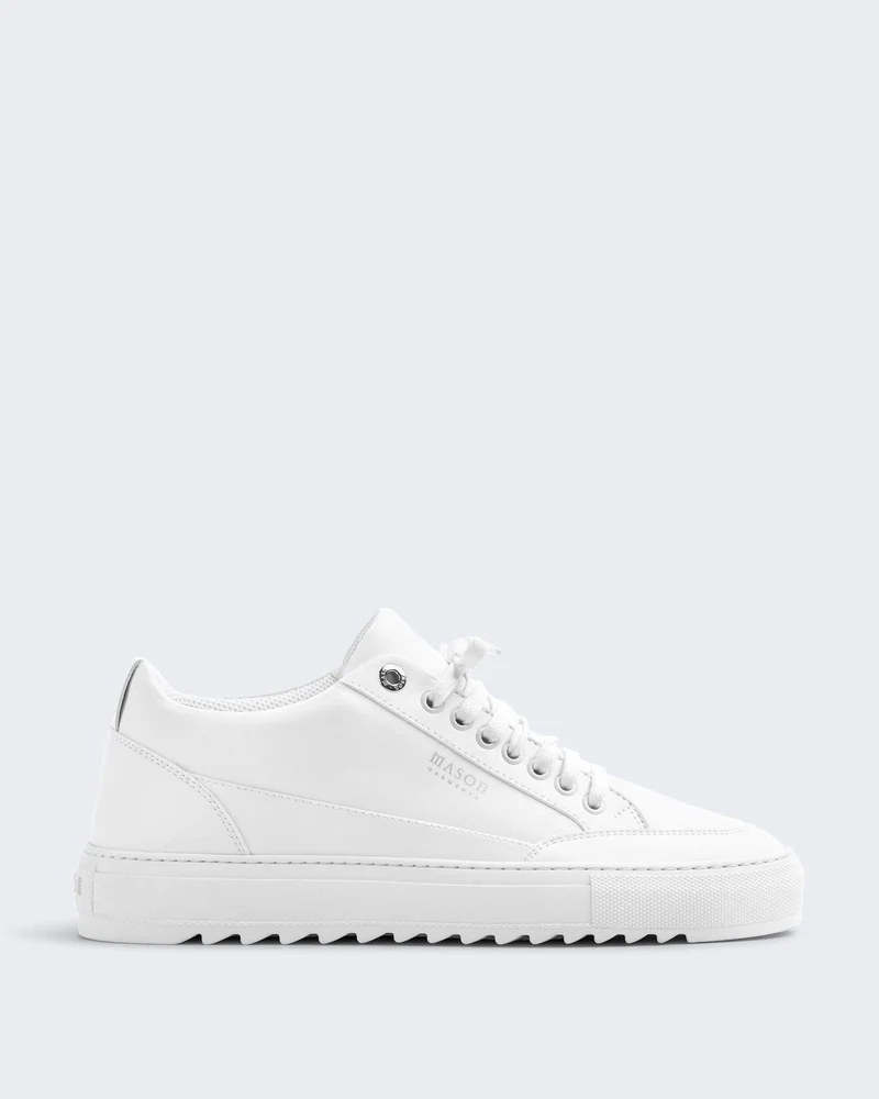 Heren Leren sneaker in strak wit