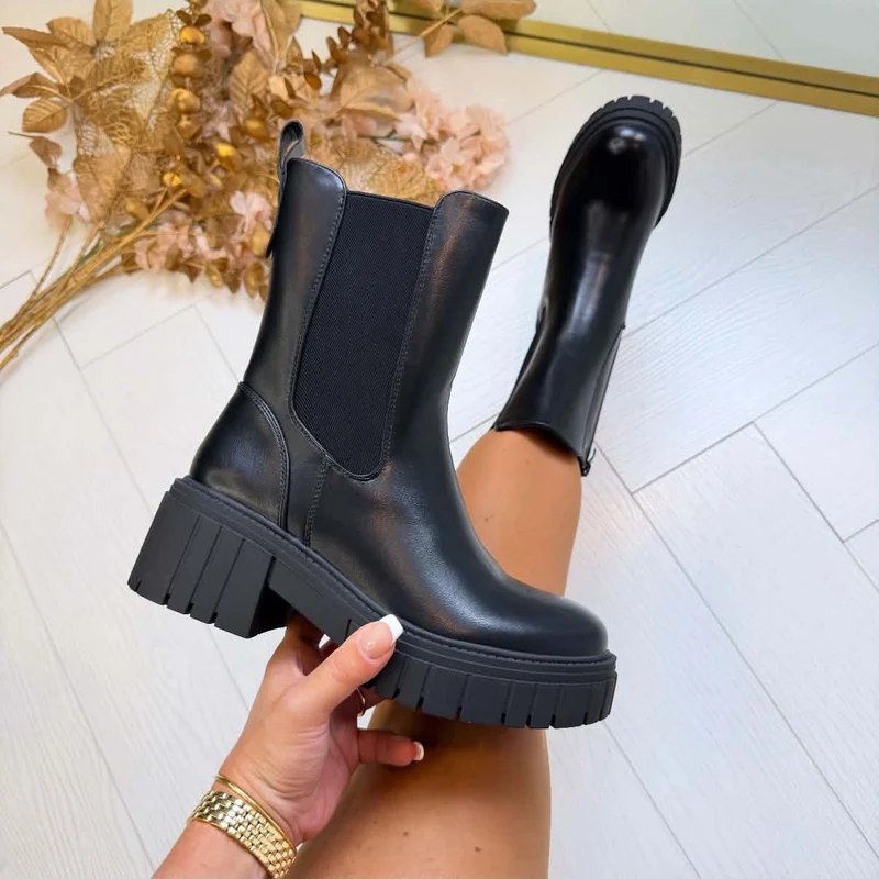*ACTIE* MUSTHAVE BOOT DE1050 - BLACK/PU