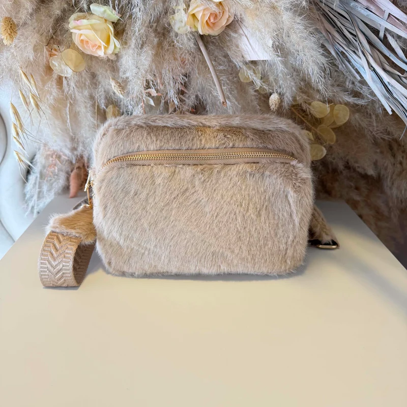 FAKE FUR BAG H3579 - APRICOT