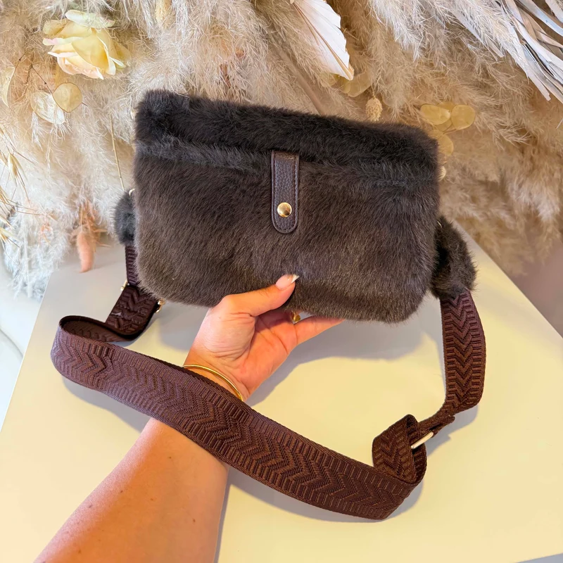 FLAT FLUFFY BAG H3229 - COFFEE