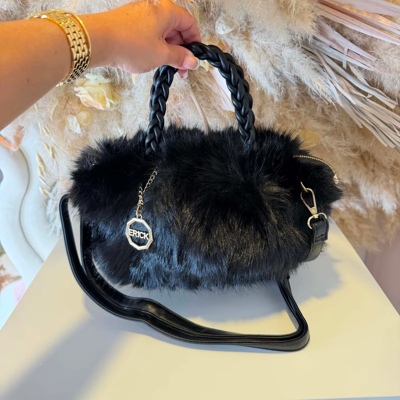 BRAID FLUFFY BAG ER171 - BLACK