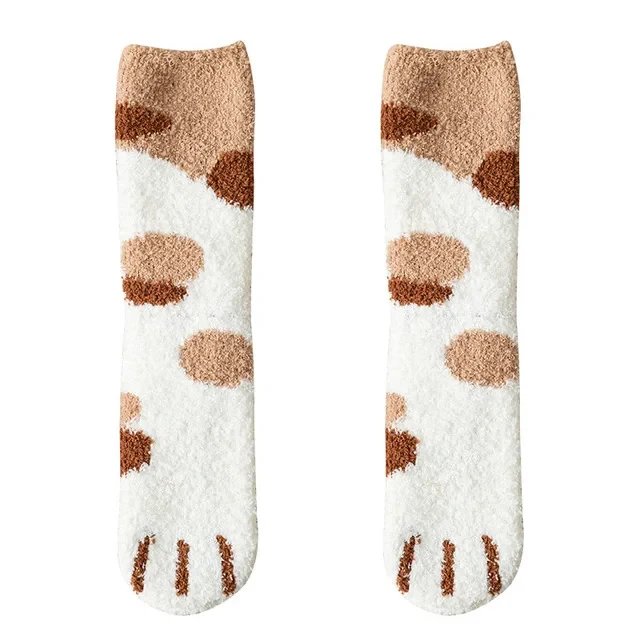 Leuke 3D honden- en kattenpootjes, kawaii cartoon witte sokken voor dames