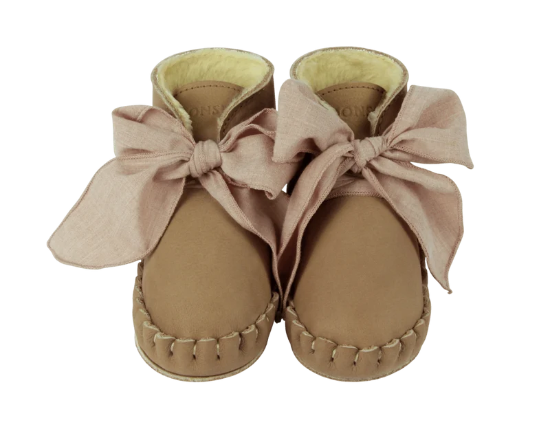 Pina organza booties truffle nubuck
