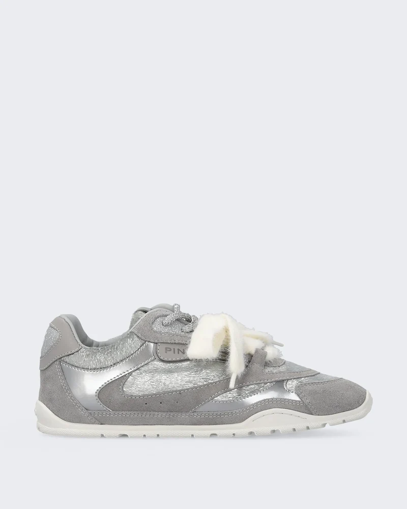 Dames Yulia sneaker van suède en fluweel met Grijs