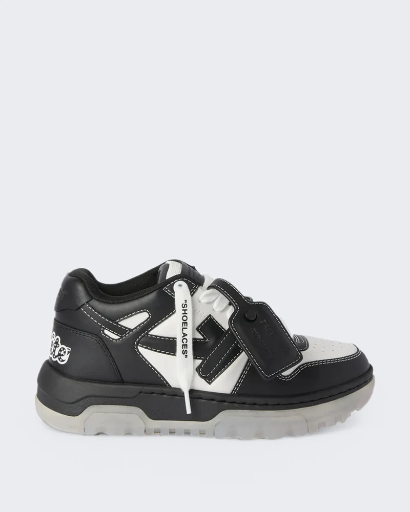 Heren Chunky varsity sneaker in wit en zwart