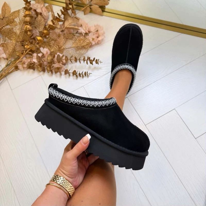 REAL LEATHER PANTOFFEL 2522 - BLACK