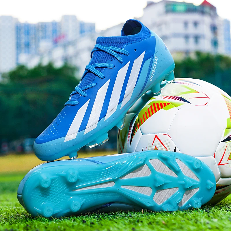 Voetbalschoenen voor volwassenen, sportschoenen met lange noppen voor jongens.