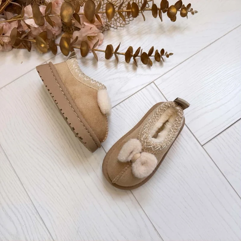 *KIDS* FURRY UGIE BOOT/PANTOFFEL 20409 - BEIGE