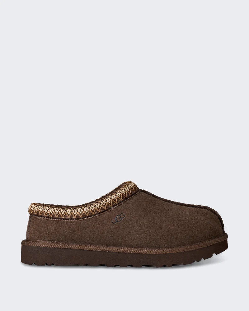 Dames Tasman II slipper met mocassin detail Stoffig Cacao