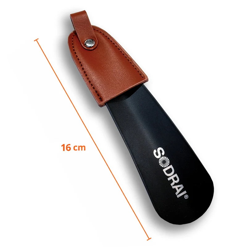 Sodrai® Schoenlepel Lang - 16 CM - RVS Schoentrekker Zwart - Extra Sterk & Duurzaam - Roestvrijstaal