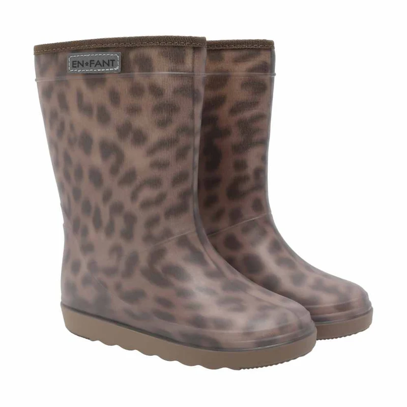 Thermoboots leopard pine bark print enfant