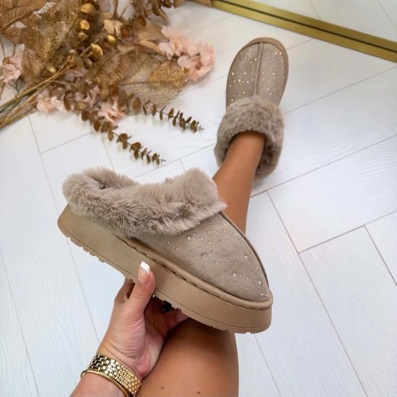 GLITTER PANTOFFEL X28-PL - CAMO ( taupe )