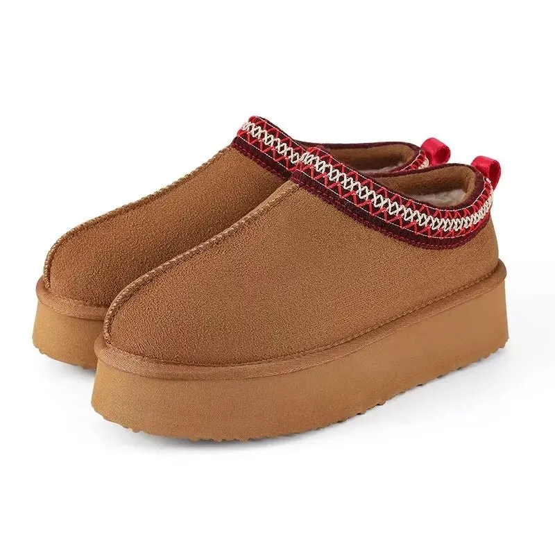 Crestar dames winterslippers - comfortabele pluche enkellaarsjes voor binnen en buiten.