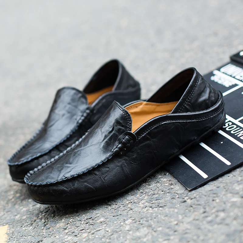 Heren leren casual loafers