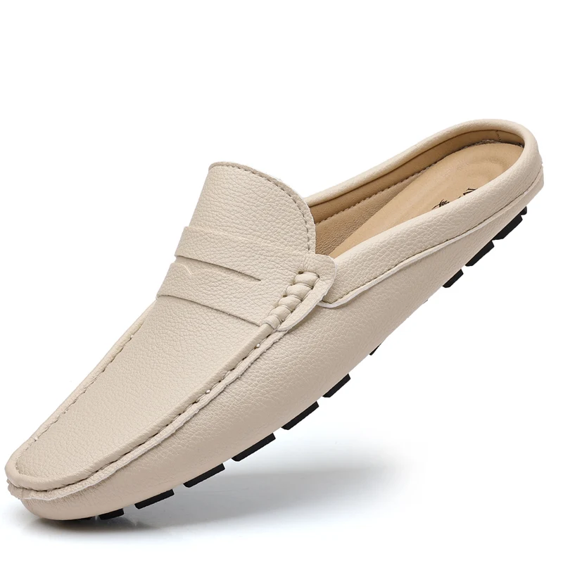 Zomerse instapschoenen voor heren, leren slippers