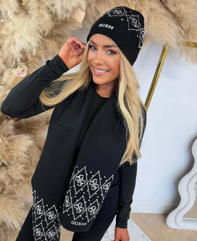 GUESS LILY 4G JACQUEARD BEANIE V6BZ09Z1747 - JBLK