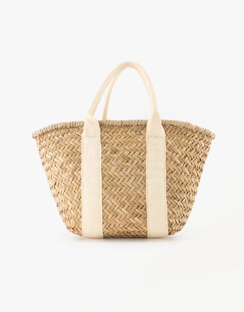 Beige Gevlochten Shopper - Tas