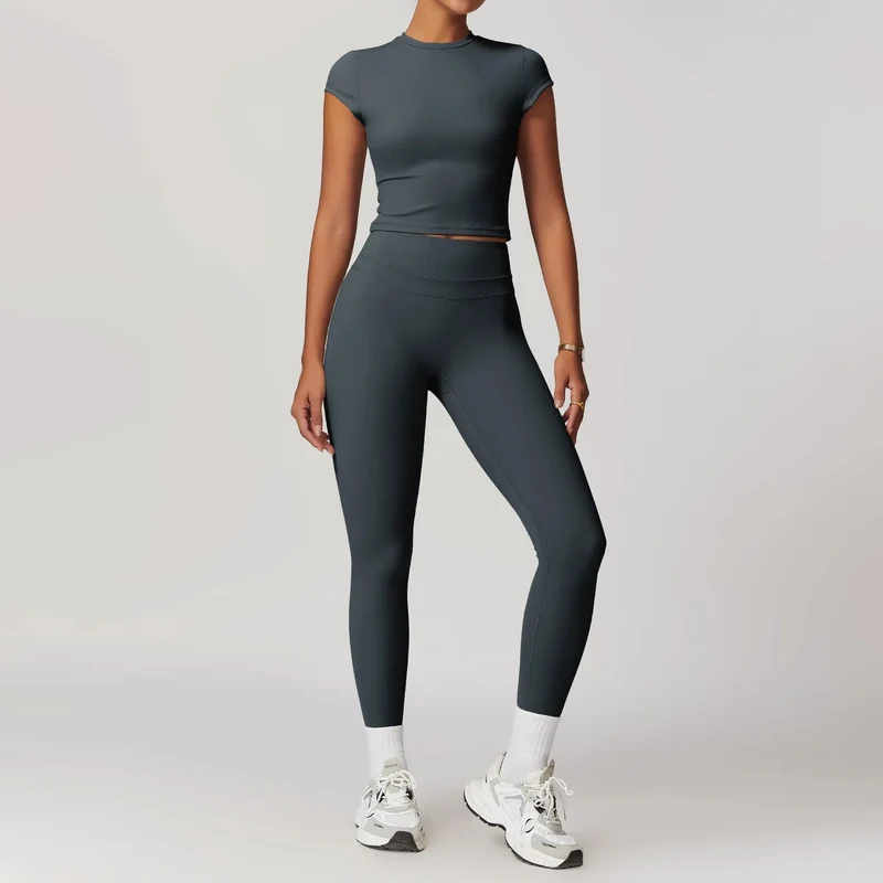 Mikeyoga Yoga Set voor Dames - 2-delige Sportkleding Workout Kleding Leggings en Crop Top