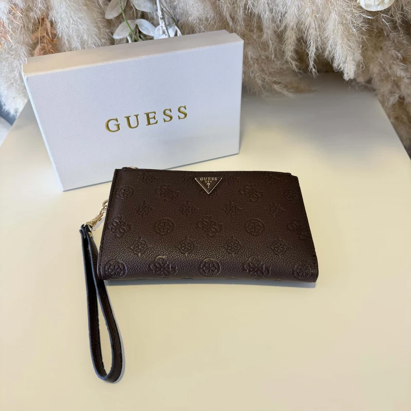 GUESS BLAKE SLG DOUBLE ZIP ORGANIZER PD2222157 - BROWN LOGO