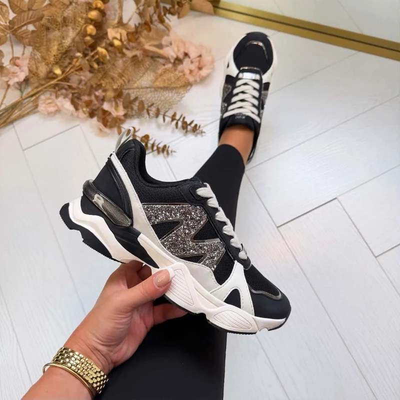 STEVE MADDEN SNEAKER SEDGWICK 5441 - BLACK/SILVER
