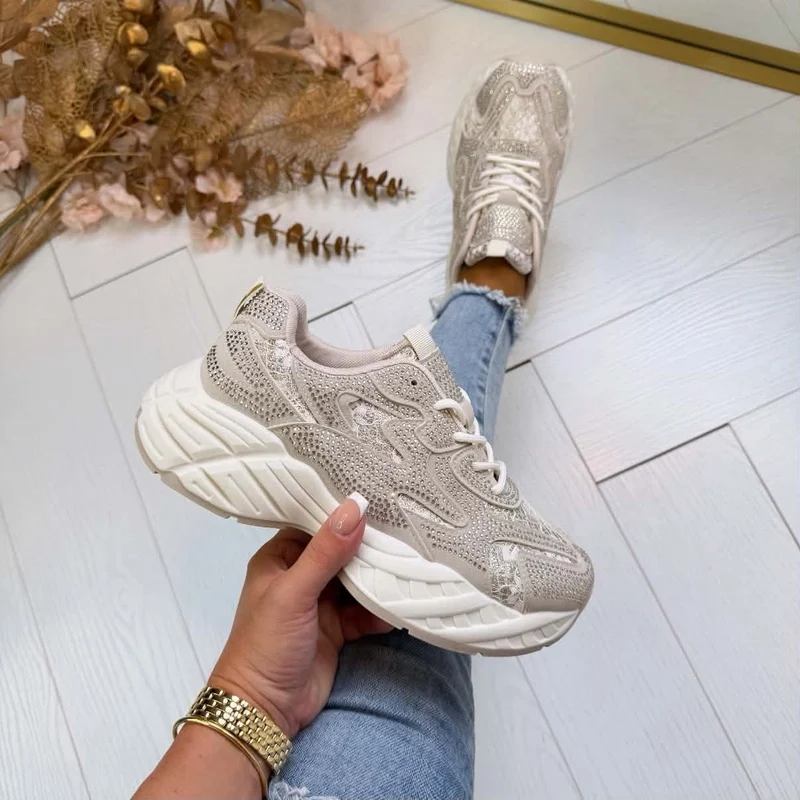 SPARKLY SNEAKER LS6008 - BEIGE