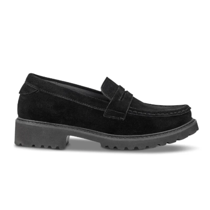 Green Comfort dameloafer - Zwart suède