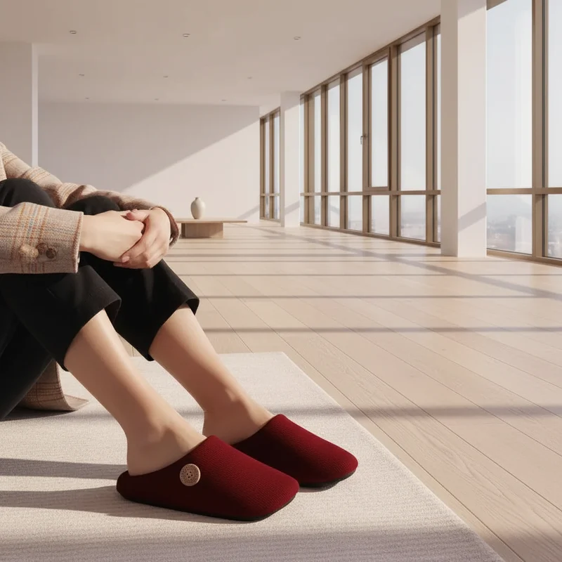 Warme winterslippers voor dames met memory foam en antislipzool.