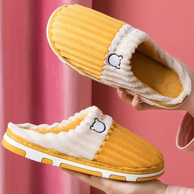 Zachte katoenen slippers voor dames en heren - Antislip pluche winterpantoffels voor thuis, ideaal voor stellen.