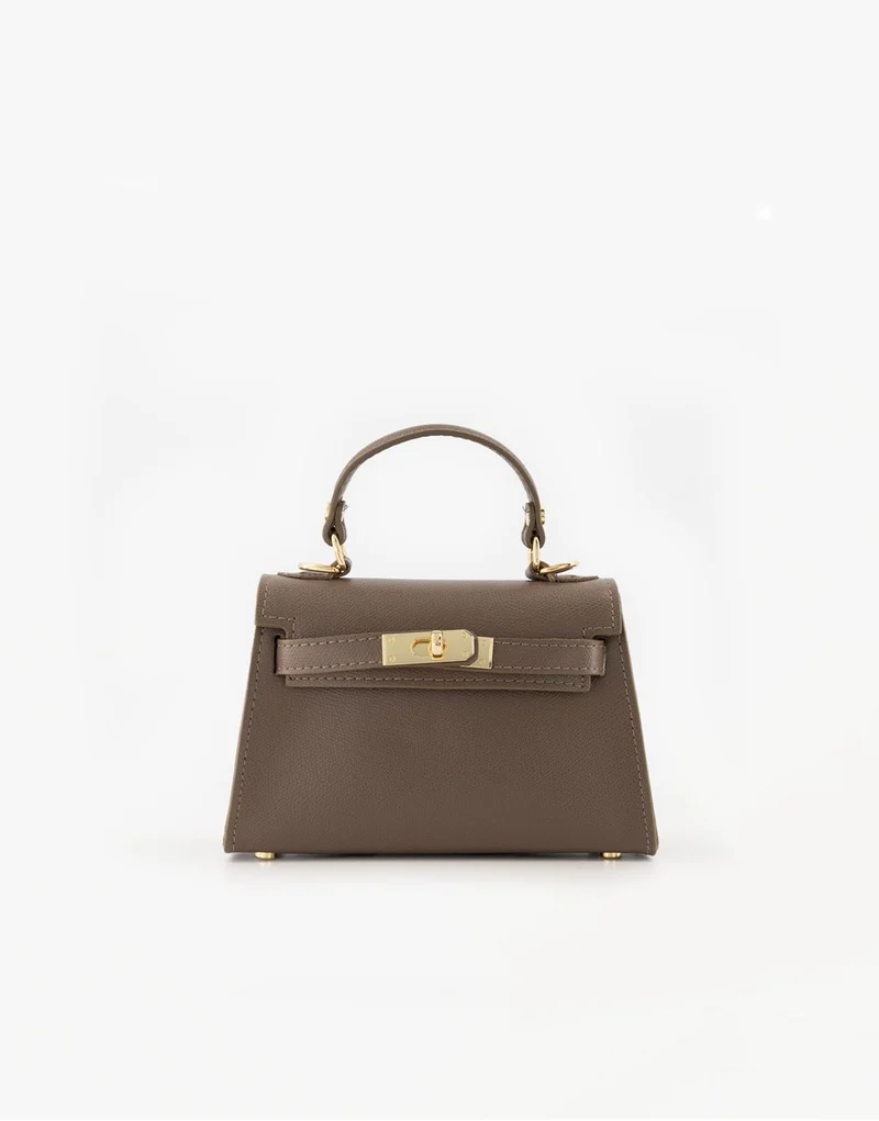 Donkertaupe Gouden Detail - Tas