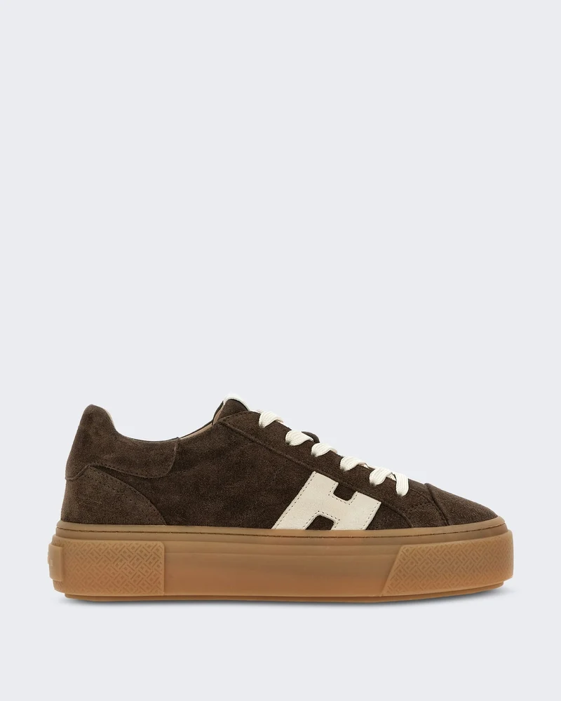 Dames H705 Veterschoenen sneaker met H-logo Beige