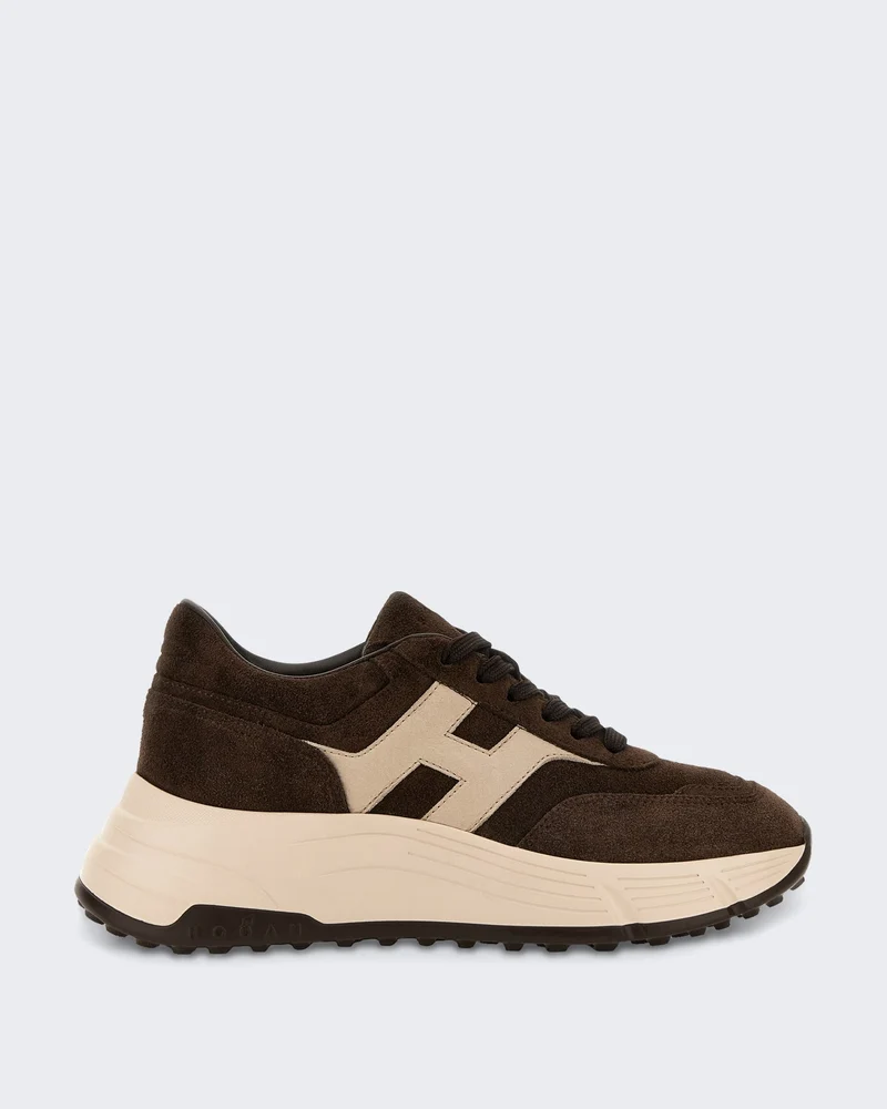 Dames H669 Vetersneaker met H-logo Bruin