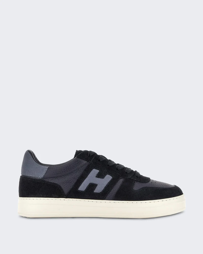 Heren H668 H Banda Sneaker met vetersluiting en H-band detail Blauw