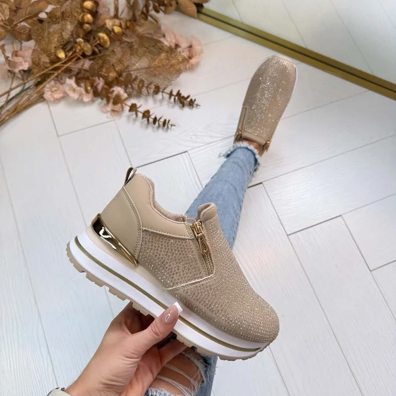 SPARKLING SNEAKER 21-Q119 - KHAKI