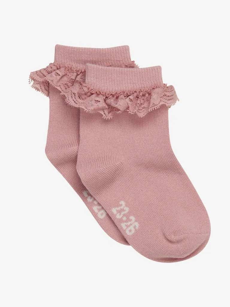 Ruffle sokken rose