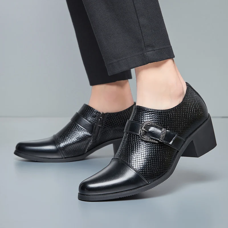 Mode Vintage Hoge Hak Verhoogde Oxfords Puntige Teen