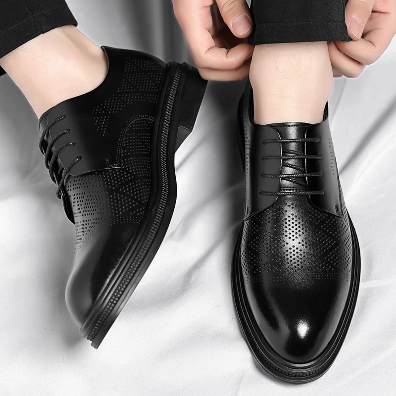 Heren Hollow Out Elevator Oxfords Schoenen 3 / 6 / 8 cm