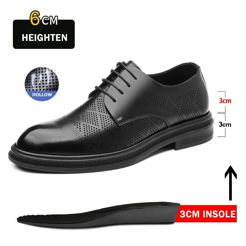 Heren Hollow Out Elevator Oxfords Schoenen 3 / 6 / 8 cm