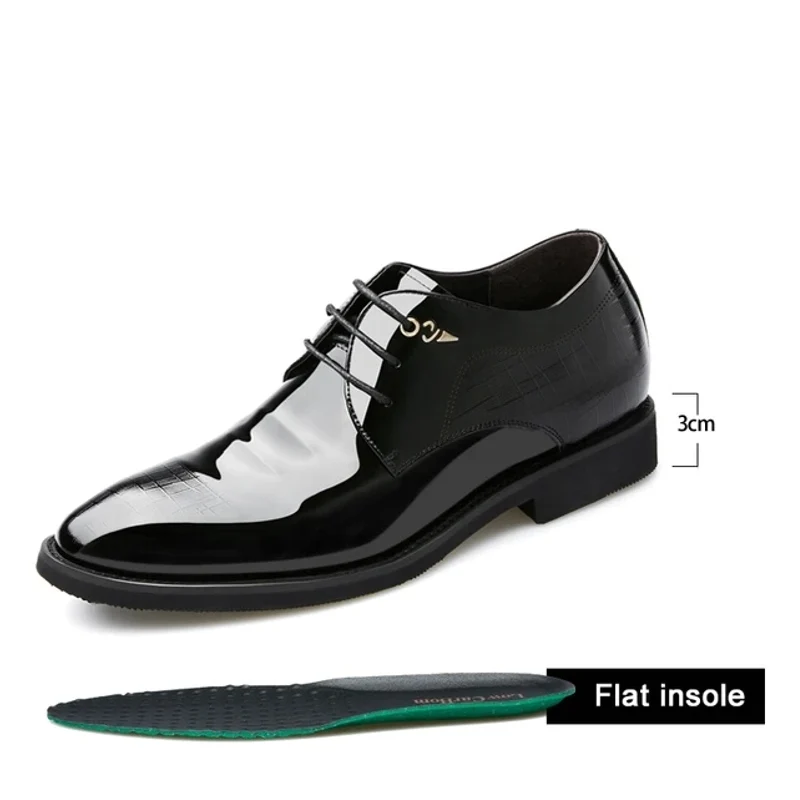 Lakleer verhogende schoenen herenschoenen