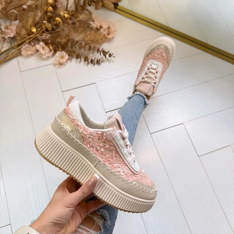PAILLETTEN SNEAKER 8-522 - PINK
