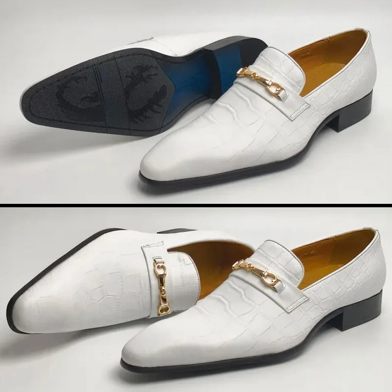 Casual heren dagelijks dragen comfortabele witte feestloafers voor op kantoor
