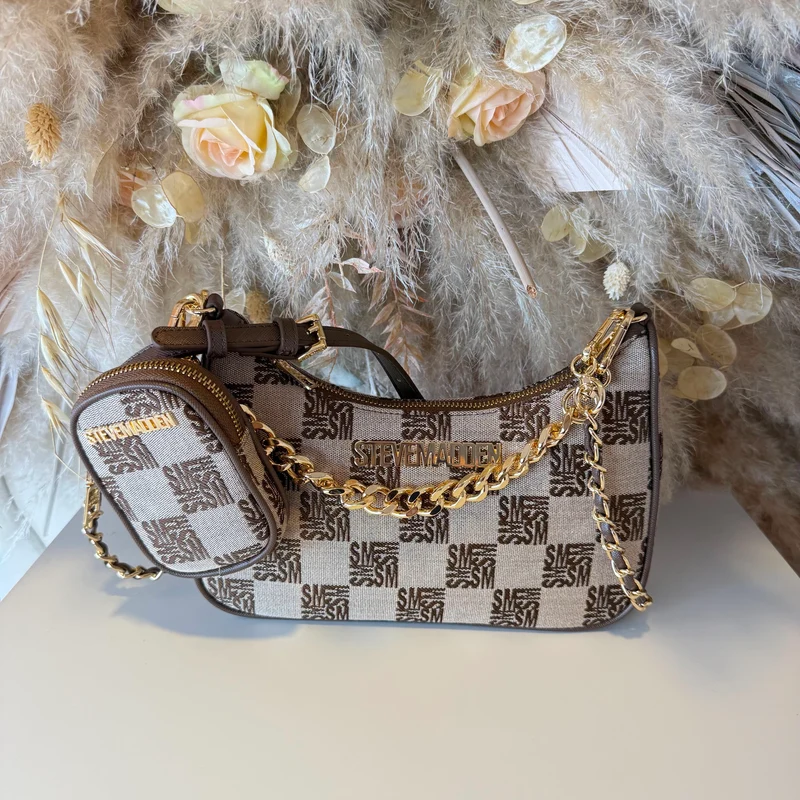 STEVE MADDEN BVITAL-8 BAG 1801 - BRN/GLD